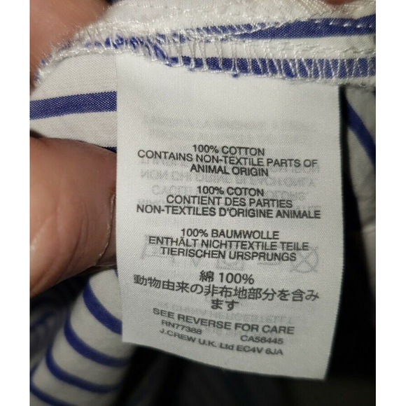 J CREW Blue Sz 8 TIERED TOP IN MIXED STRIPES Ruffle Blouse Style Prairie Cottage - Picture 10 of 12